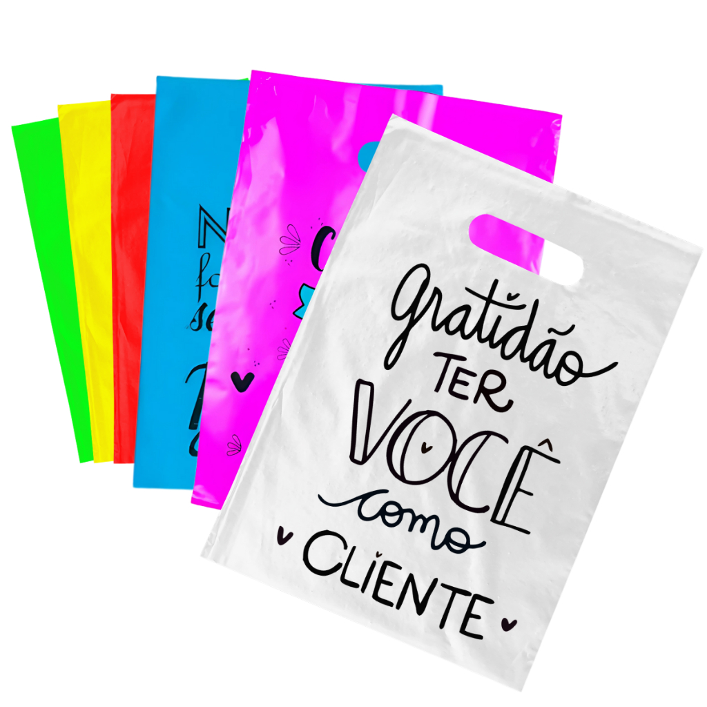 Sacola Boca de Palhaço 30x40 C/100 unidades Frases Personalizadas em Oferta na Shopee