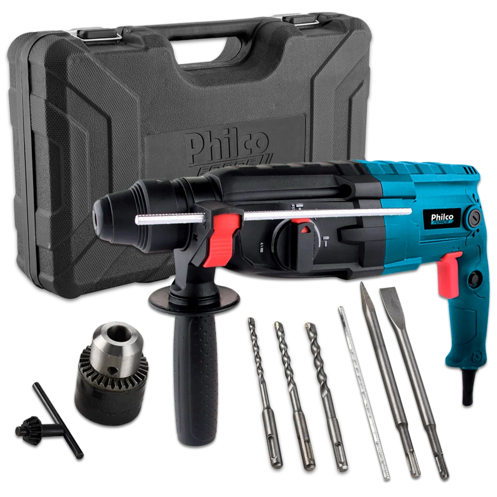 Martelete Combinado Sds Plus 900w Philco + Maleta Kit - Home & Living