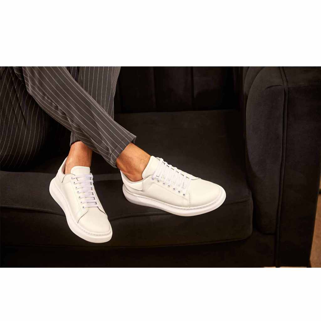 Tênis Casual COURO Mcqueen Fork Reforçado Super Confortável Streetwear Original