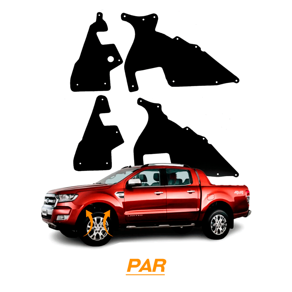 Proteção Guarda Pó Vedador Guarnição Caixa de Rodas Para-lama Ford Ranger 2017  -  2020  + Presilhas