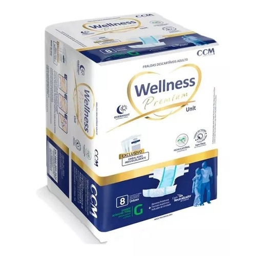 Fralda Geriátrica Noturna Wellness Premium Tamanho g em Oferta na Shopee