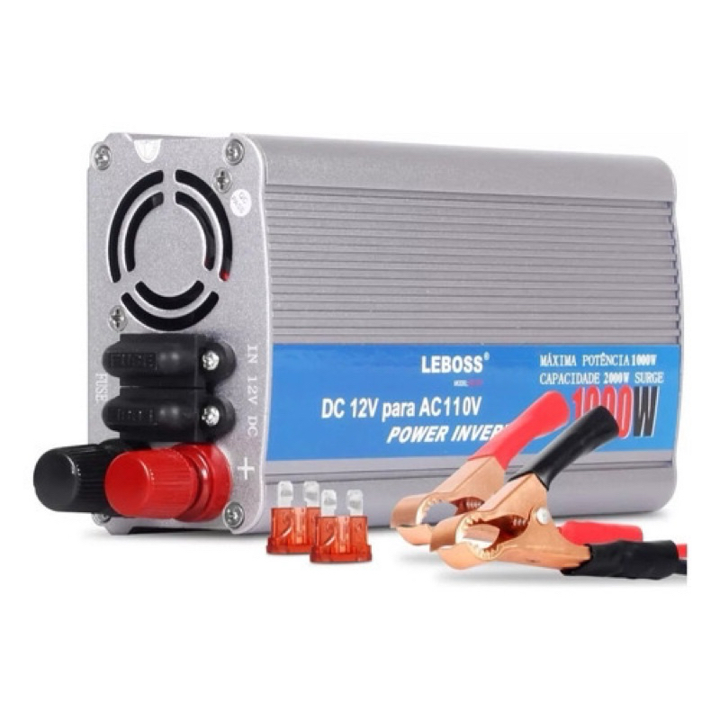 Inversor De 12v Para 110v C/ 1000w Potência Conversor Tomada