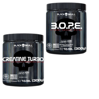 Kit Creatina Turbo 300g + Pré treino Bope 300g Pre Workout - Black Skull em Oferta na Shopee