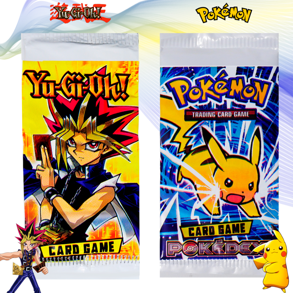 Cartinhas/cards 100 Pacotinhos Com 400 Unidades 50 Pokémon 50 Yugioh