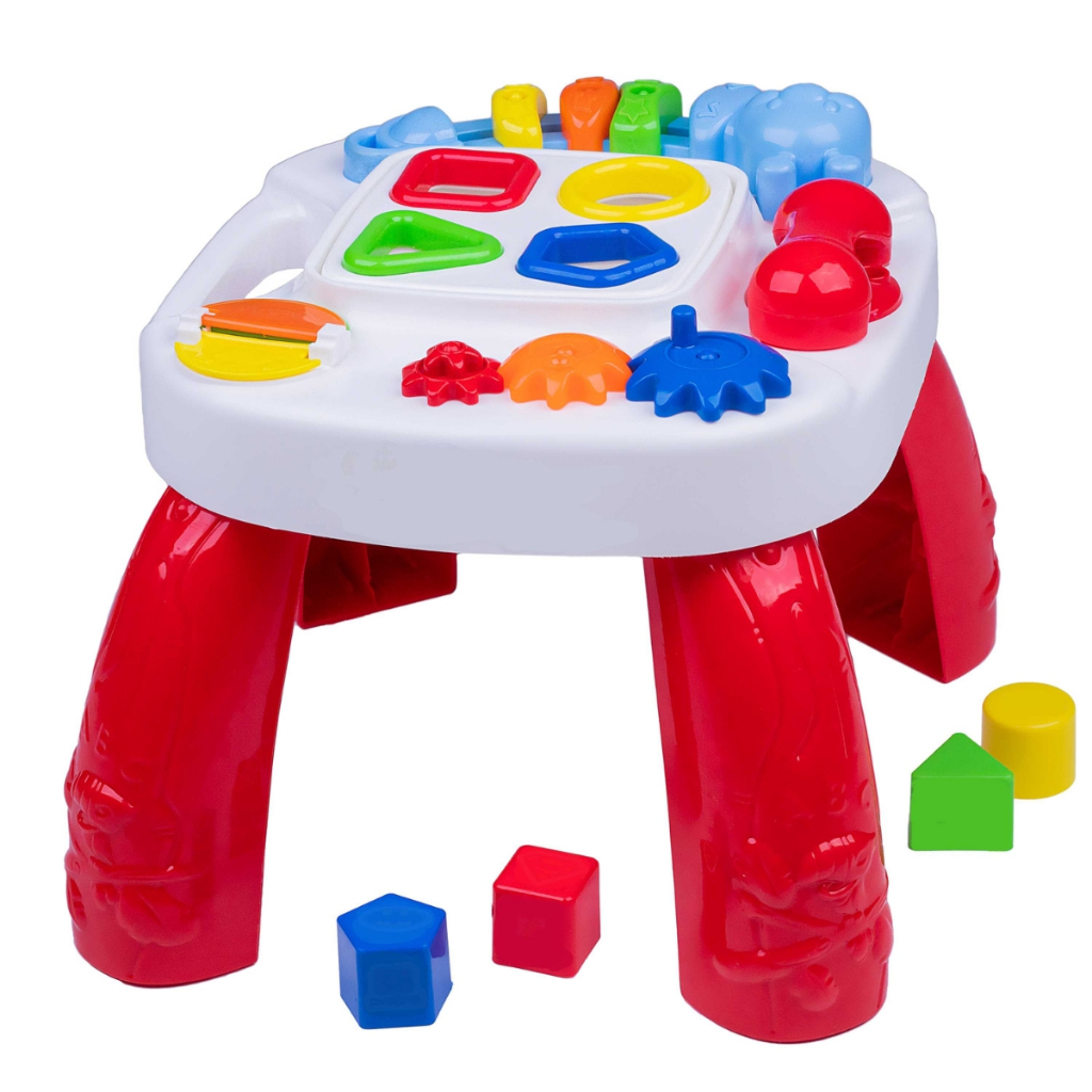 Mesa Didática Play Time Atividades Pedagógicas Educativas Cotiplás 2390 Vermelha Blocos de Encaixar em Oferta na Shopee