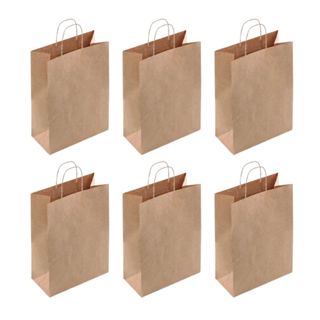 Sacola de Papel Pardo Kraft Alça Resistente Fundo Largo 24x19,5x13cm em Oferta na Shopee