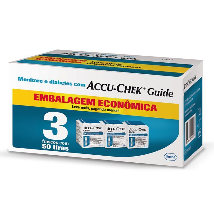 Kit 2x Tiras Reagentes Accuchek Guide Cx. C/ 150 Unidades - Roche
