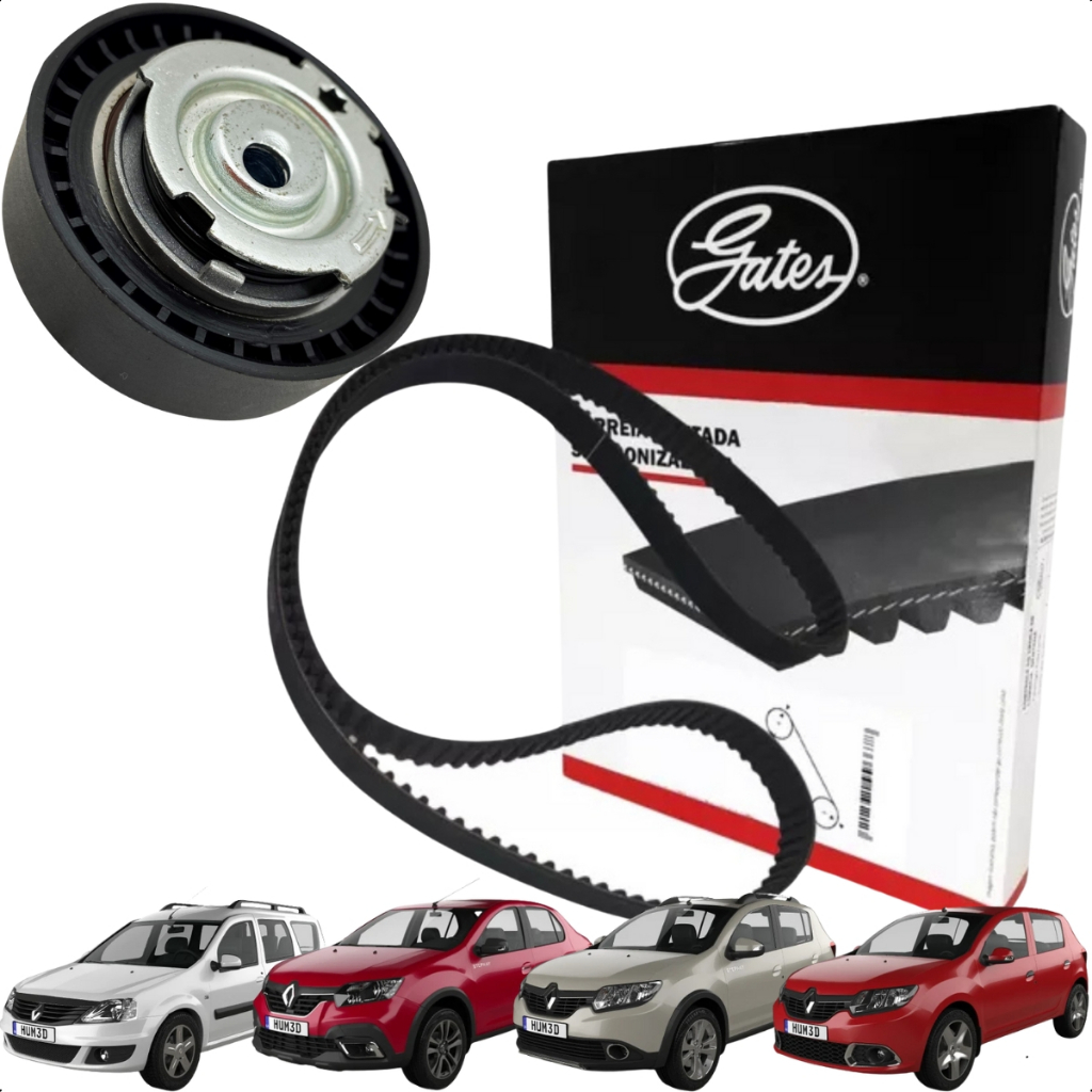 Imagem Kit Correia Dentada + Tensor Renault Logan Sandero Symbol 1.8 8v K7M 2010 2011 2012 2013