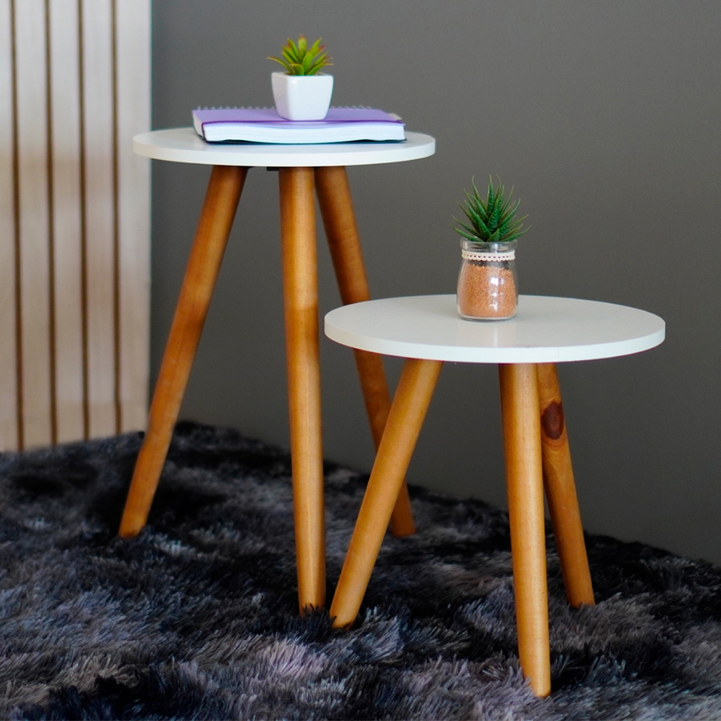 Kit Mesa Lateral Redonda de Canto de Sofá Para Sala Decoração em Oferta na Shopee