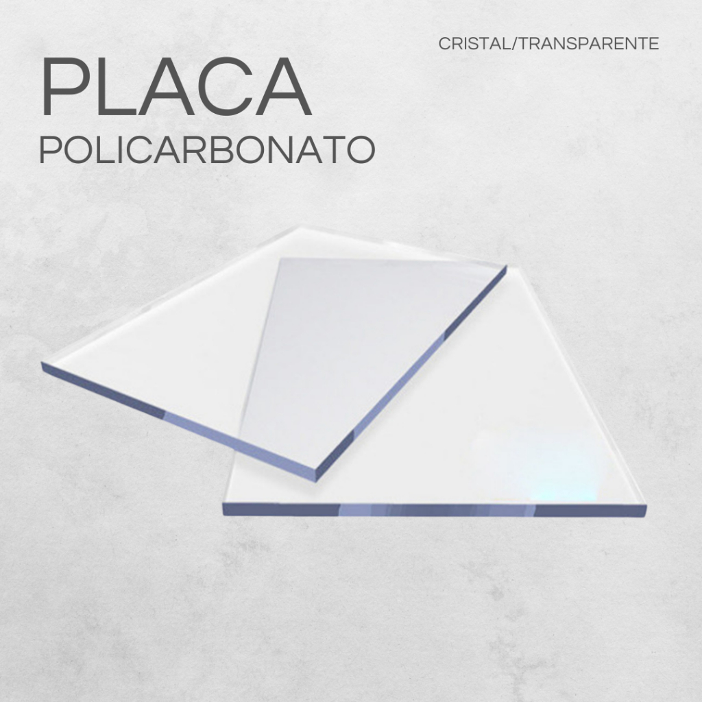 Placa Policarbonato Compacto Cristal Tamanhos a partir de 50 Cm X 50cm X 2mm