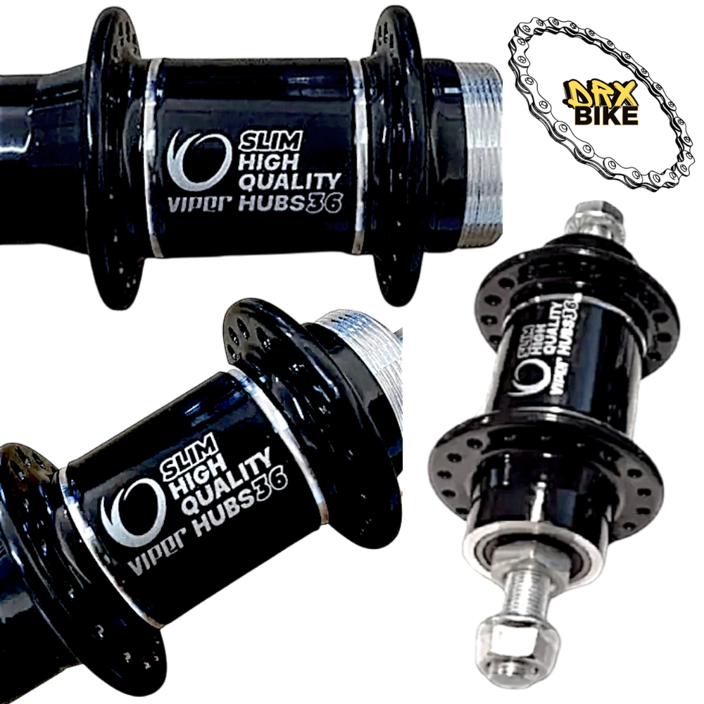 Cubo Dianteiro Rolamentado 36 Furos Viper  Preto DRX BIKE