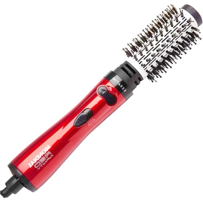 Escova Secadora Rotativa  Giratoria Mondial ER-11-KR Brilho Aos Fios Franja Ar Quente Frio 1000W Anti-Frizz Modeladora