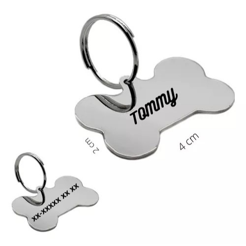 Plaquinha Plaqueta Placa Tag Identificação Pet Gravado com Nome e telefone