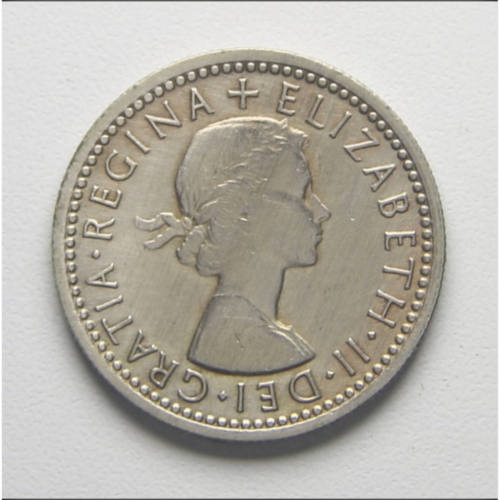 Moeda do Reino Unido - 6 Pence - 1963 - Rainha Elizabeth II