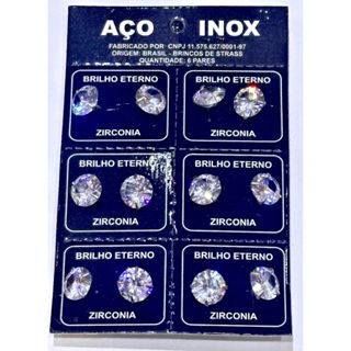 Lotes Brincos De Zircônia Brancos Homens Mulheres Redondos De Aço Inoxidável Simples/3mm，7mm，8mm，10mm，12mm em Oferta na Shopee
