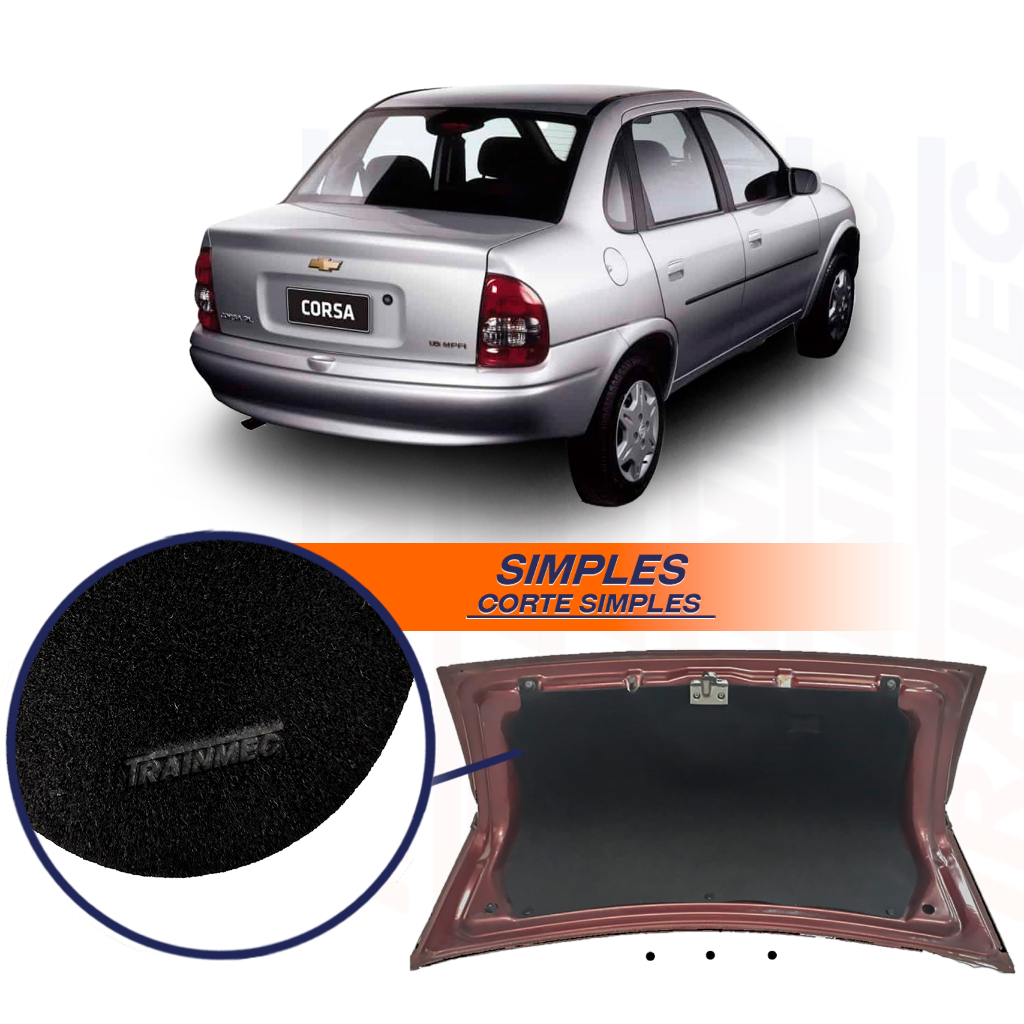 Forro Manta Forração Tampa do Porta Mala Chevrolet Corsa Classic 1995 até 2015 + Presilhas Fixação em Oferta na Shopee