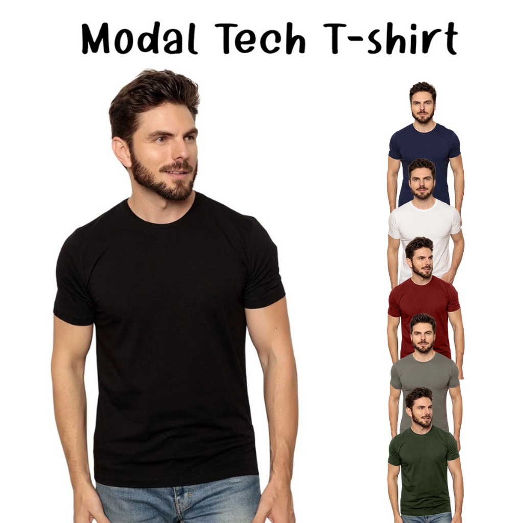 Camiseta Masculina Modal Camisa Básica Premium Não Amassa Vega