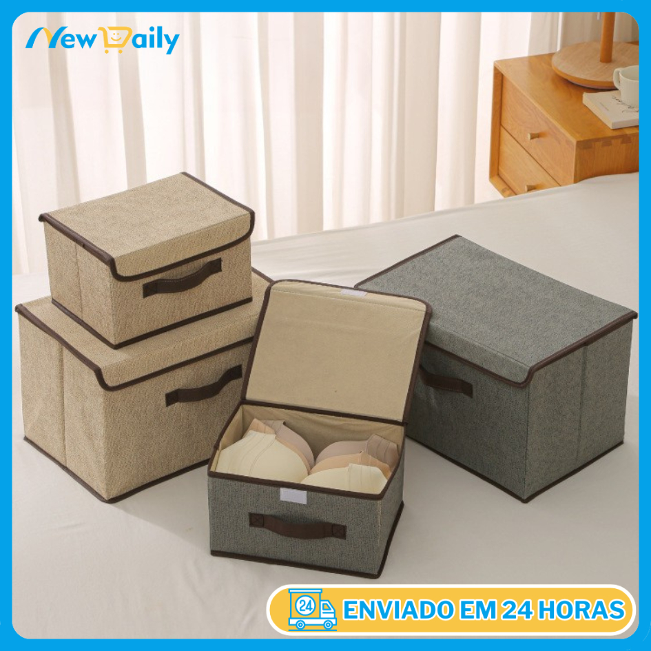 KIT 2 Caixas Mutiuso Organizadora Colors Dobravel TNT para armarios, guarda roupas OG-38-N...