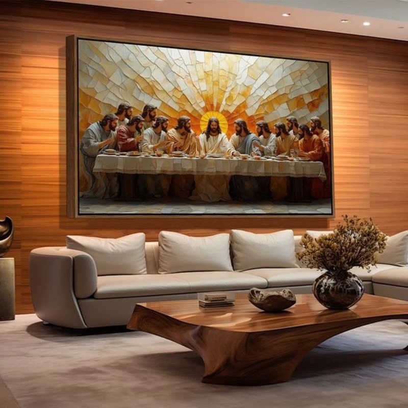 QUADRO TELA DECORATIVA P/QUARTO SALA TEMA SANTA CEIA 4K