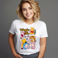 CAMISETA CAMISA BLUSA TSHIRT ESTAMPA URSINHO POOH SEUS AMIGOS DESENHO ANTIGO ESTILOSA MODA IFEMININA