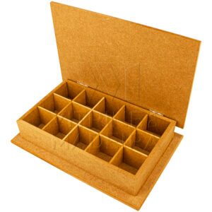 Porta Joias Em MDF Com 15 Divisórias e Tampa Com Fechadura Bijuteria Prata Ouro Organizadora