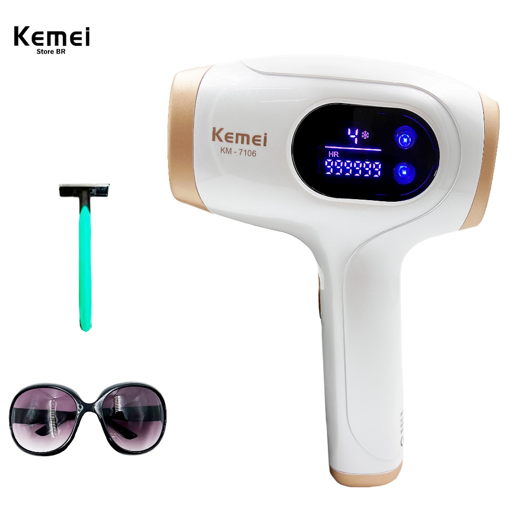 MÁQUINA DEPILADORA A LASER PROFISSIONAL KEMEI KM -7106 BIVOLT