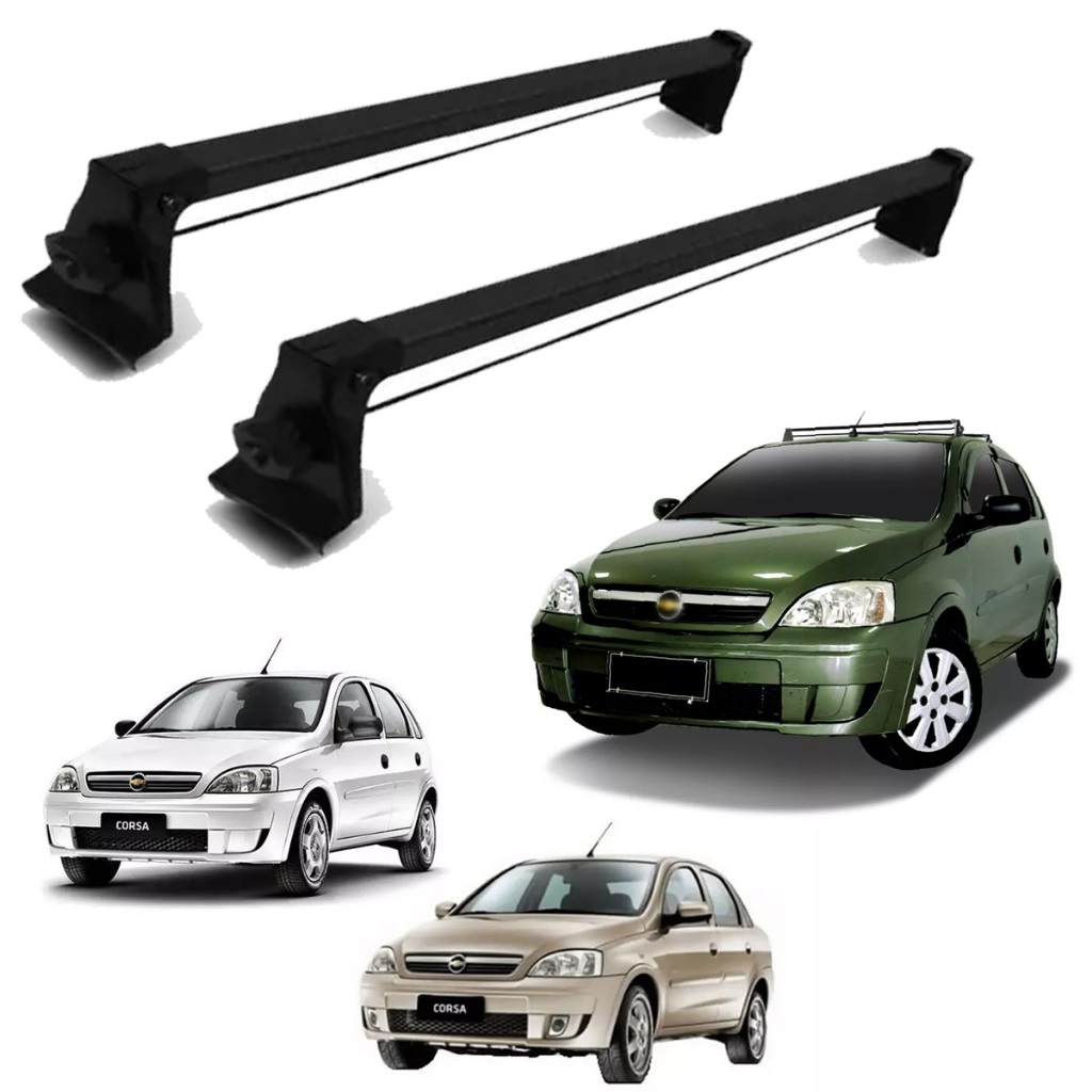 Rack Teto Travessa 4p Fixação Friso Corsa Maxx Sedan hatch 2002 2003 2004 2005 2006 2007 2008 2009 2010 2011 2012