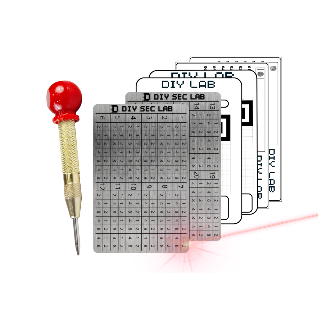 Plate Kit Placas Metal Gravado a Laser Segurança Bitcoin Proteção Carteira Criptomoedas