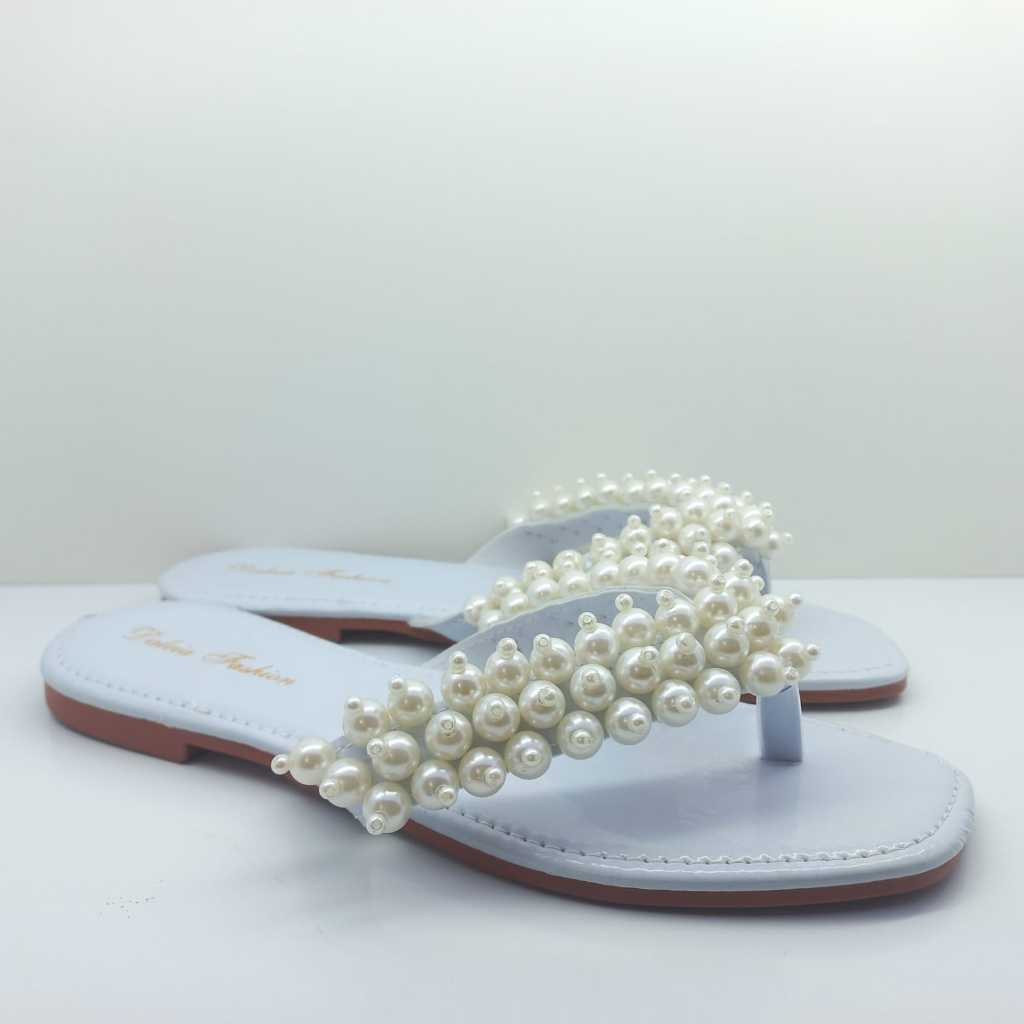 Sandália feminina rasteirinha daleia fashion gota bordada