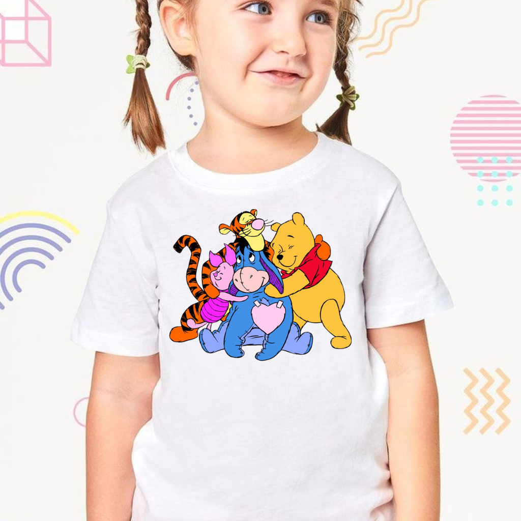 CAMISETA CAMISA BLUSA TSHIRT URSINHO POOH E  AMIGOS DESENHO ANIMADO ANTIGO MODA INFANTIL E JUVENIL em Oferta na Shopee
