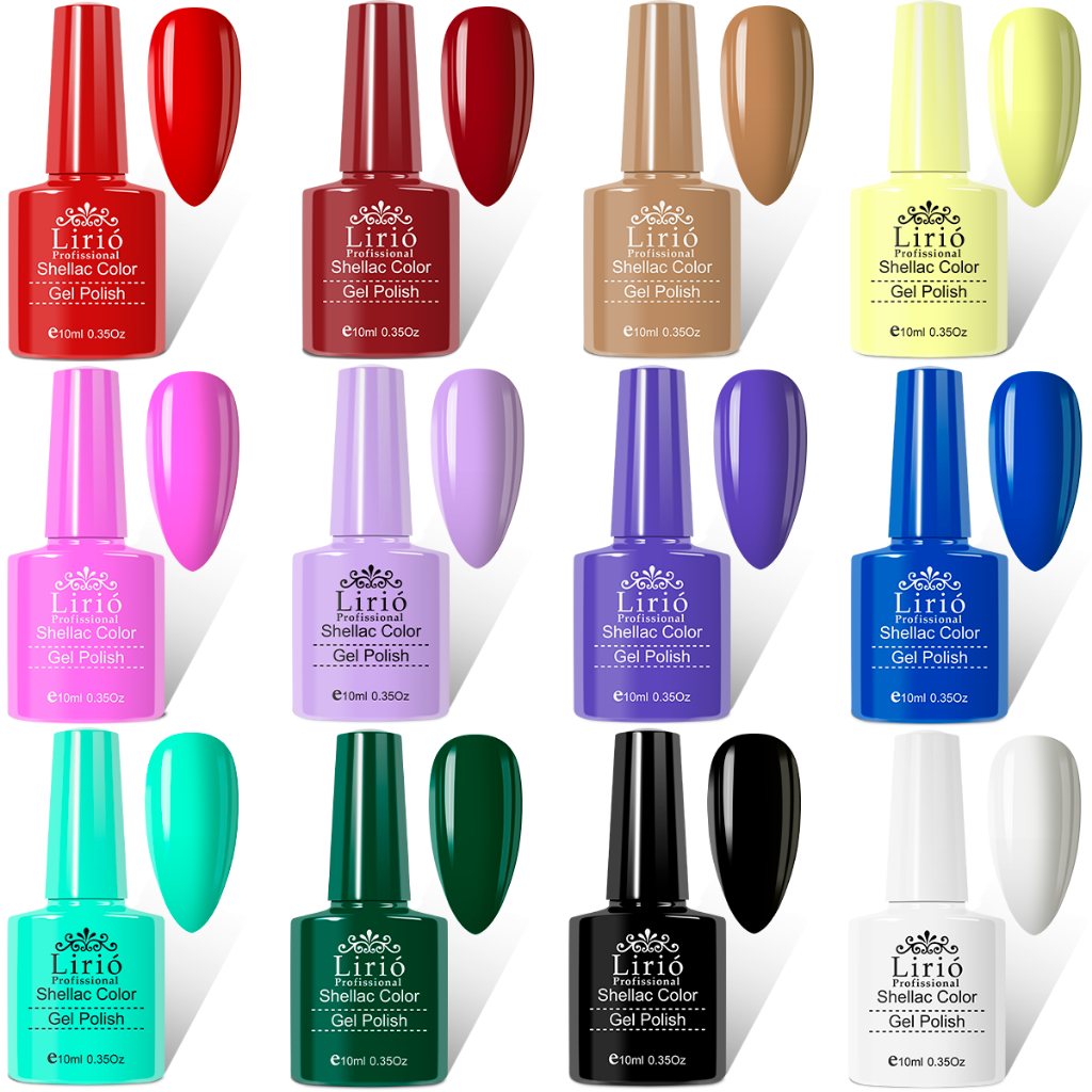 Kit 10 Esmalte De Unha Em gel Lirió Shellac Color Polish 10ml Esmaltes Unhas Acrigel Porce...