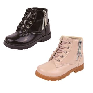 Bota Coturno Feminino Infantil Menina Verniz Cadarço Brilhante Lulopé em Oferta na Shopee
