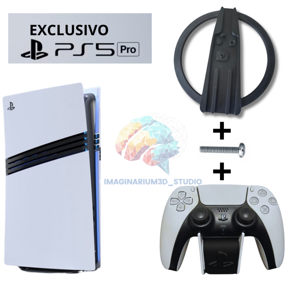 EXCLUSIVO  Kit Suporte Base Vertical Para Playstation 5 PRO Ps5 + Base Controle Dualsense