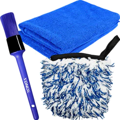 Kit Para Detalhamento Limpeza De Rodas Pincel Externo Vonixx Pano Microfibra