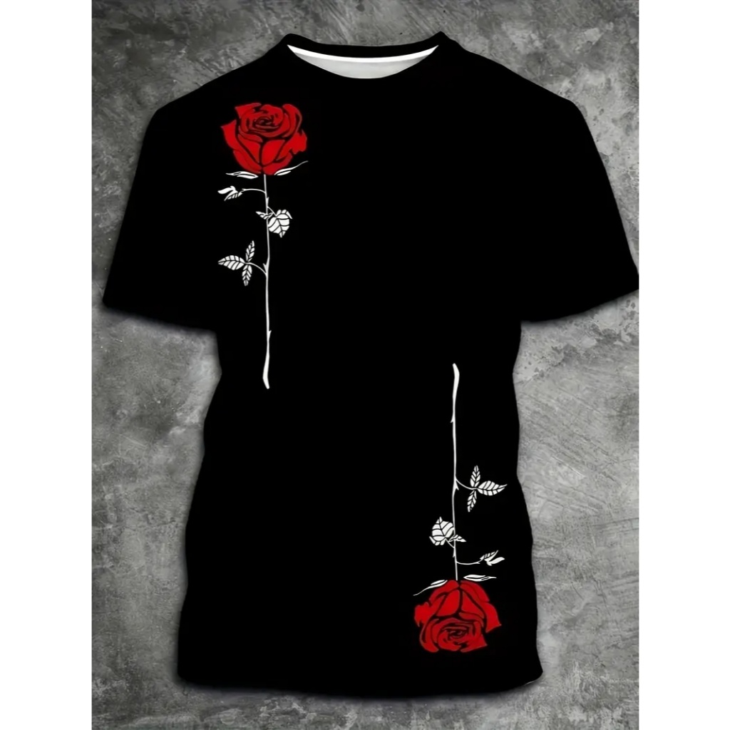 Camisa Masculina Comum Basica Estampa Floral 2 Flor