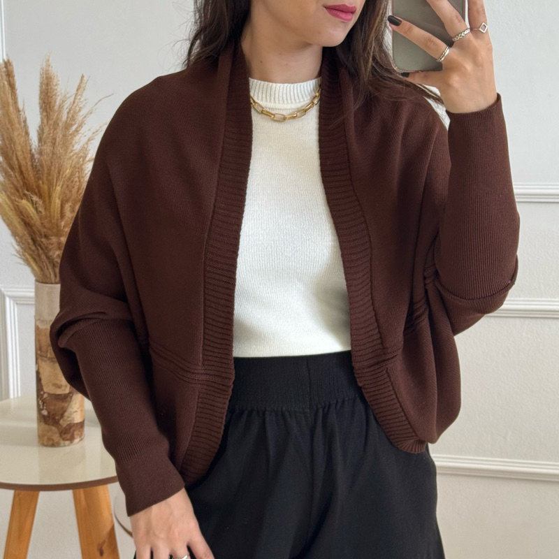 Cardigan Casulo Kimono Feminino Tricot Modal