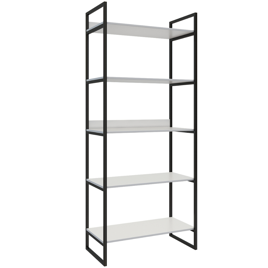 Estante Industrial Ferro Com 5 Prateleiras Na Cor Mel e Branco em Oferta na Shopee
