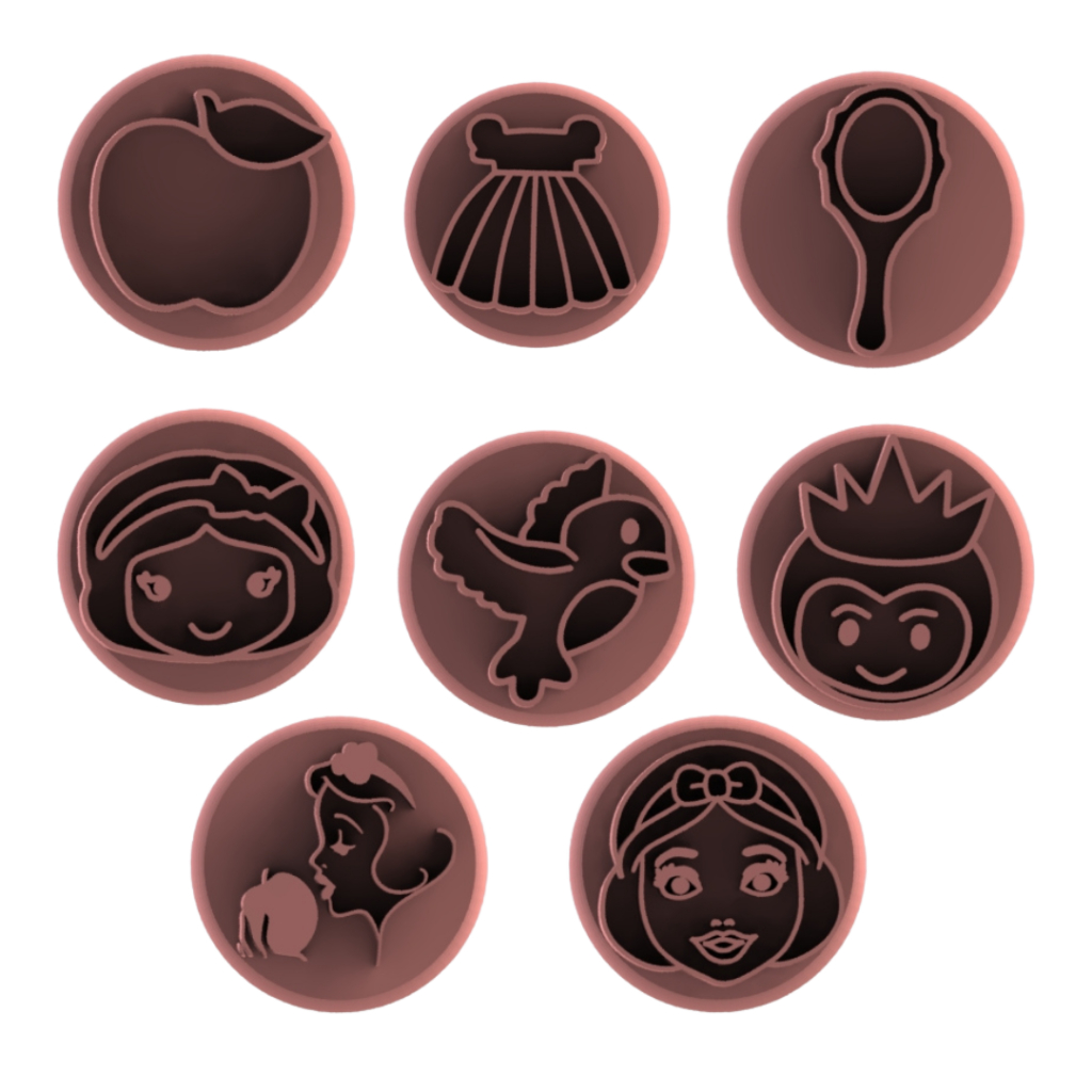 Kit Carimbo para Docinhos e Brigadeiro Branca de Neve - 8 unidades em Oferta na Shopee