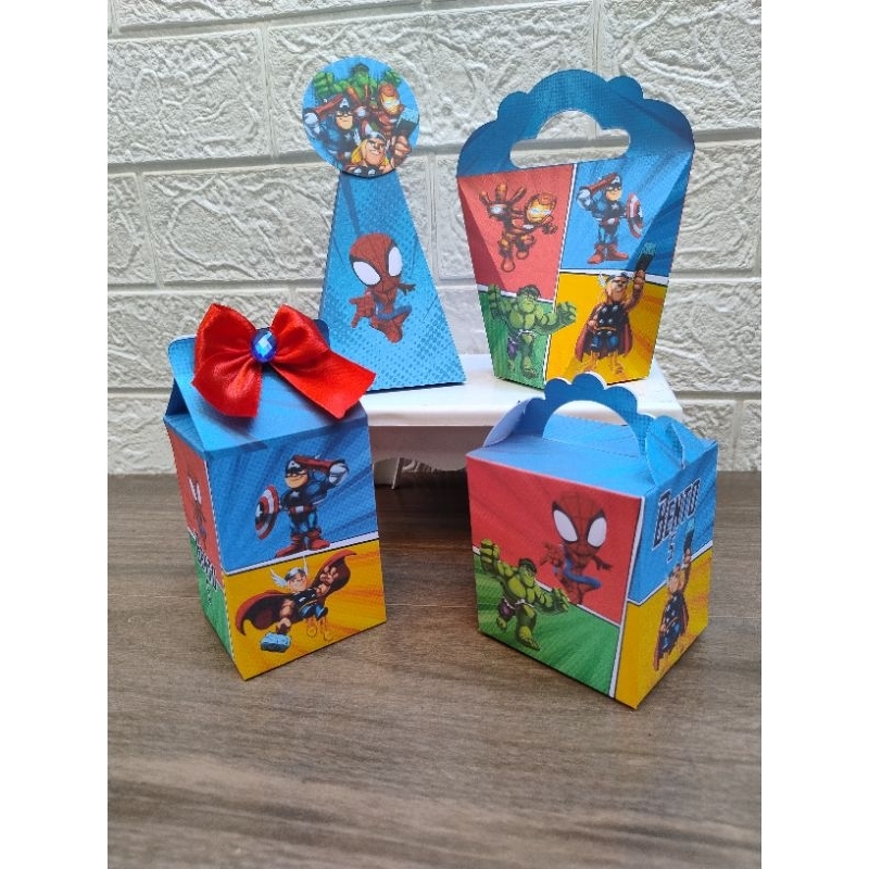 Kit Festa vingadores cute caixinhas lembrancinhas para festa de aniversário-Personalizados