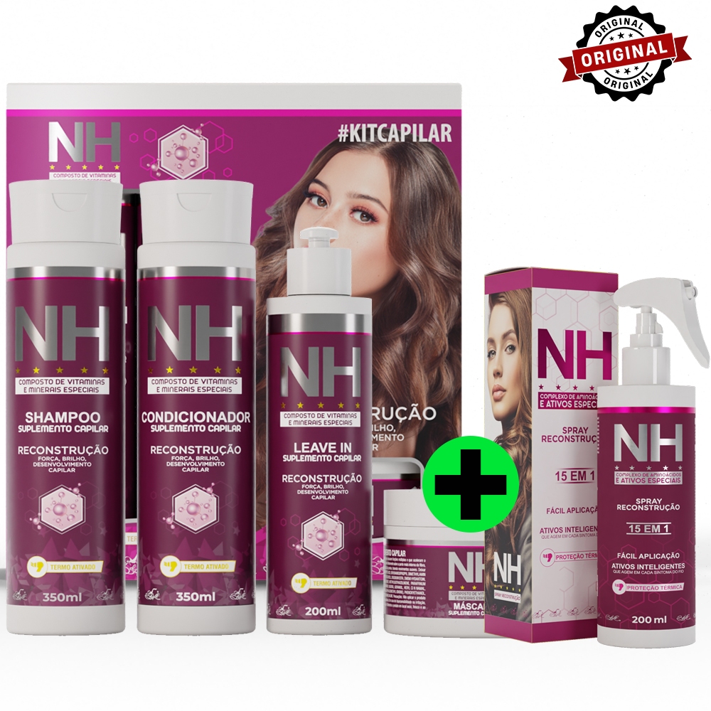 Kit Capilar New Hair BELKIT – 5 itens | Combo com Kit Capilar + Spray Reconstrução NH