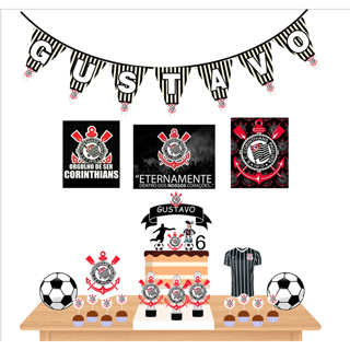 Kit Festa Infantil Personalizado | Só Um Bolinho | Decoração Aniversário | Corinthians em Oferta na Shopee