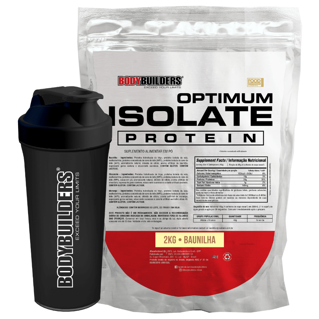 Whey Protein Optimum Isolate 900g + Coqueteleira 600ml em Oferta na Shopee