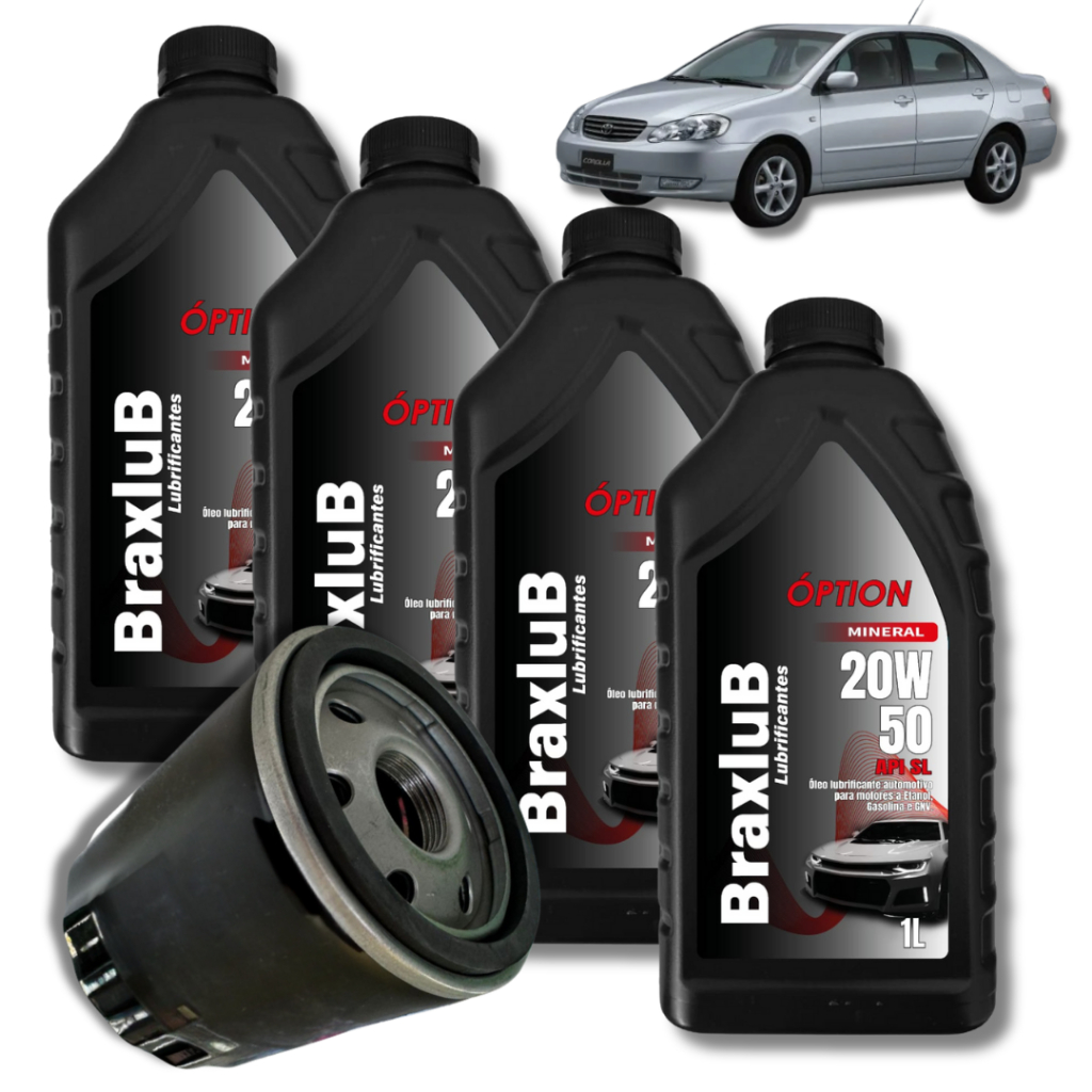 KIT TROCA DE OLEO 20W50 MINERAL COROLLA 2004.
