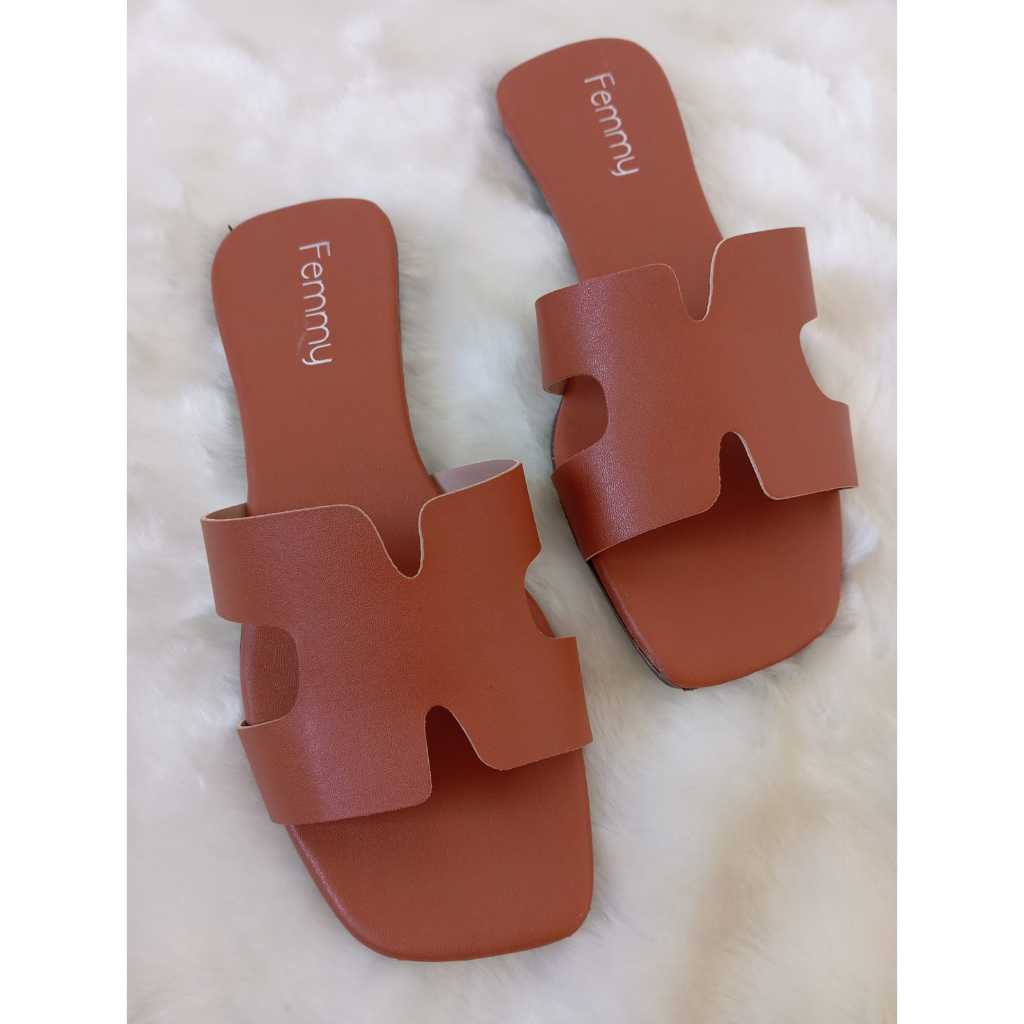 Sandália Feminina Flat Rasteira H Moda Rasteirinha Verão Tendência Dia a Dia, Confortável, Solado antiderrapante 091