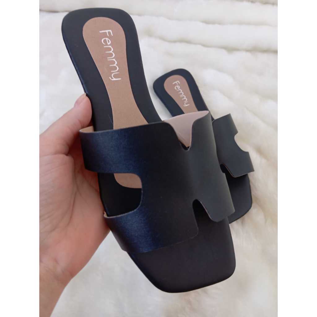 Sandália Feminina Flat Rasteira H Moda Rasteirinha Verão Tendência Dia a Dia, Confortável, Solado antiderrapante 091