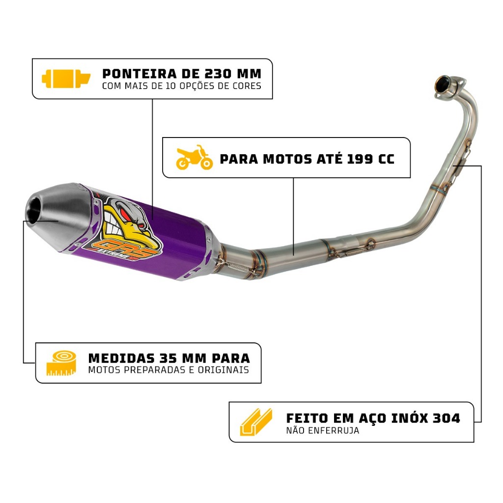 ESCAPAMENTO GRS 160 TITAN FAN EXTREME HP - CURVA FINA - TODAS AS CORES