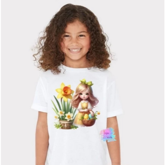 Camiseta Infantil e Juvenil/Páscoa/Coelhinho da Páscoa/Ovos de Páscoa 100% Algodão