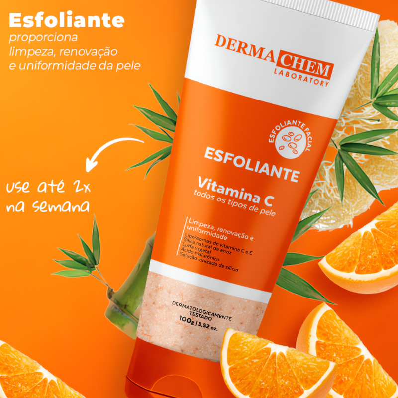 Dermachem Gel Esfoliante Facial com Vitamina C 100g – Limpeza Profunda e Pele Radiante