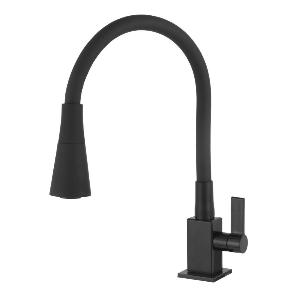 Torneira Gourmet Cozinha Mesa Bancada Pia Flexível Preta Abs