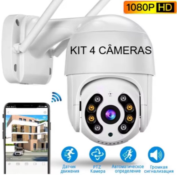 Câmera Giratória A8 a Prova D'água Wifi c Sensor de Movimento Hd Infravermelho 360 graus